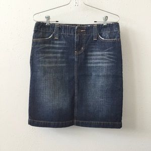 Distressed Denim Skirt